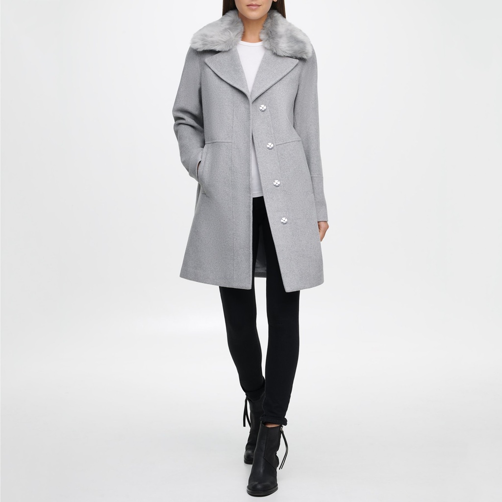 Kenneth Cole Ny Wool Blend Coar, S